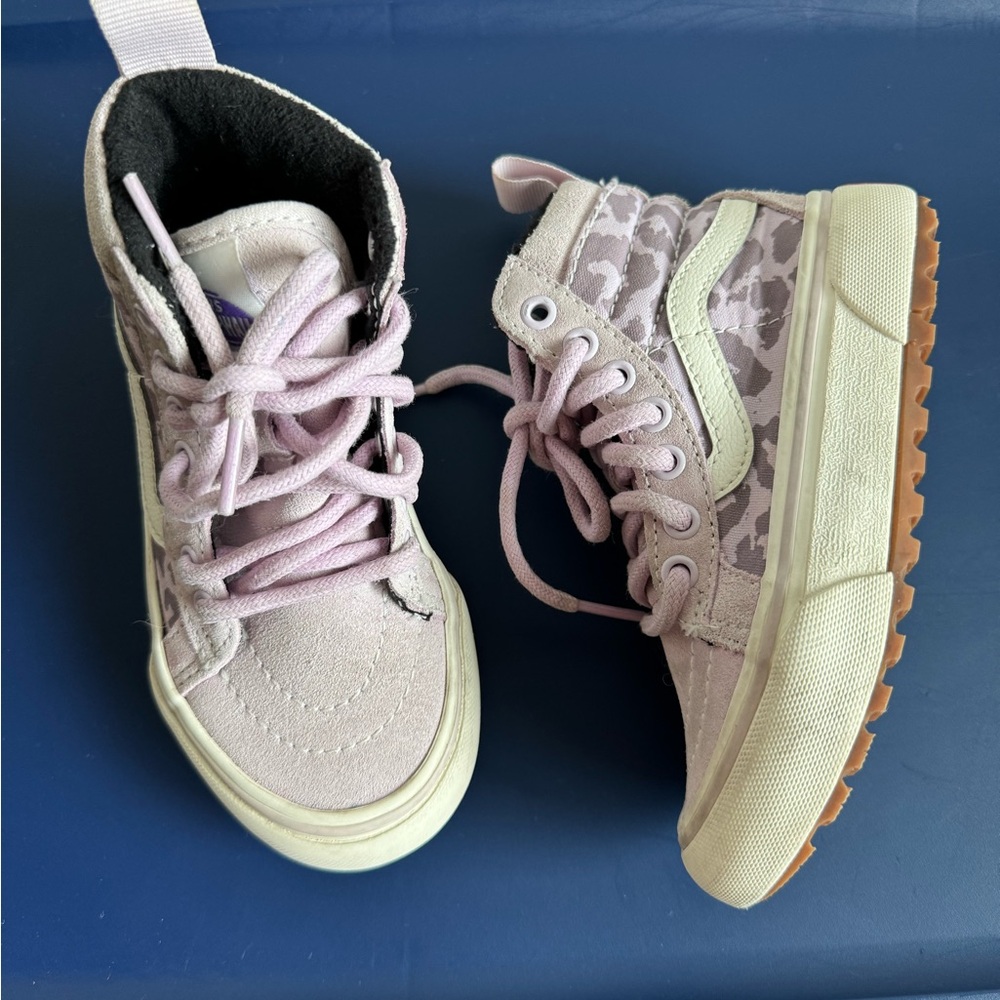 Children’s vans hi top in lavender leopard print